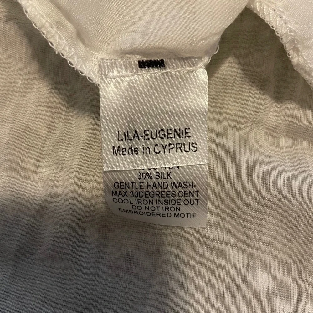 Lila‎ Eugenie Silk Cotton Beach Cover Up Dress White Bridal Wedding Girly Dainty - Picture 7 of 8